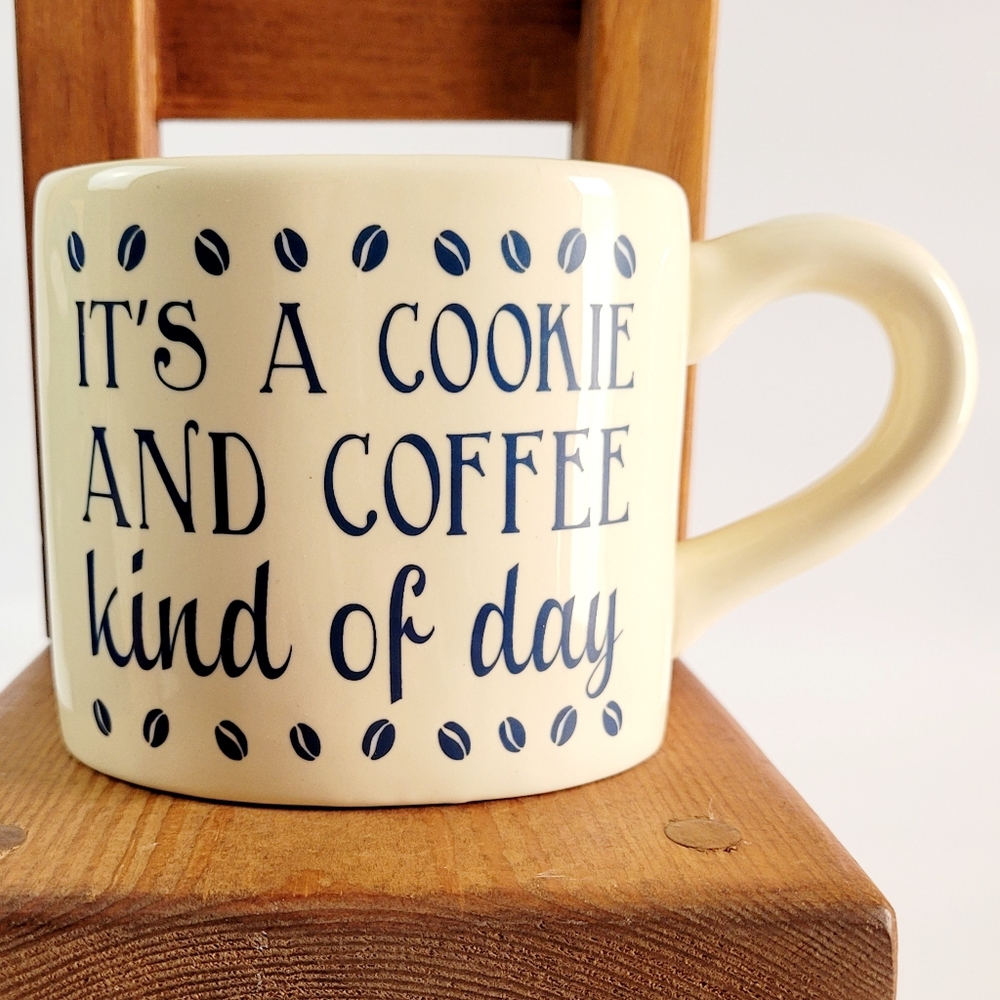 Dei "It's a Cookie & Coffee Kind of Day" Stoneware Cookie Pocket Mug